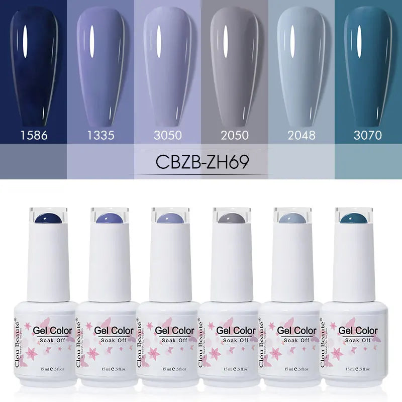 Clou Beaute 6/8pcs 15ml UV Nail Gel Colors Polish Set Summer Pretty Sugar Pink Red Neon Professional Nail Art Manicure Kit Gift