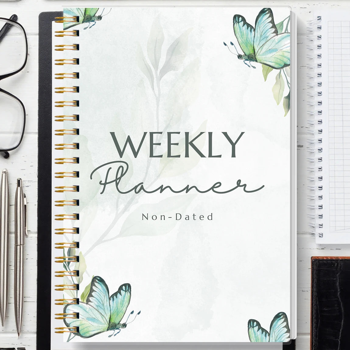 Undated Weekly Planner Spiral Notebook with Habit Tracker to Do List Goal Setting Stickers for Work School