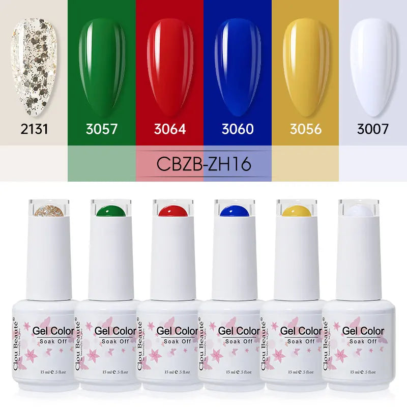 Clou Beaute 6/8pcs 15ml UV Nail Gel Colors Polish Set Summer Pretty Sugar Pink Red Neon Professional Nail Art Manicure Kit Gift