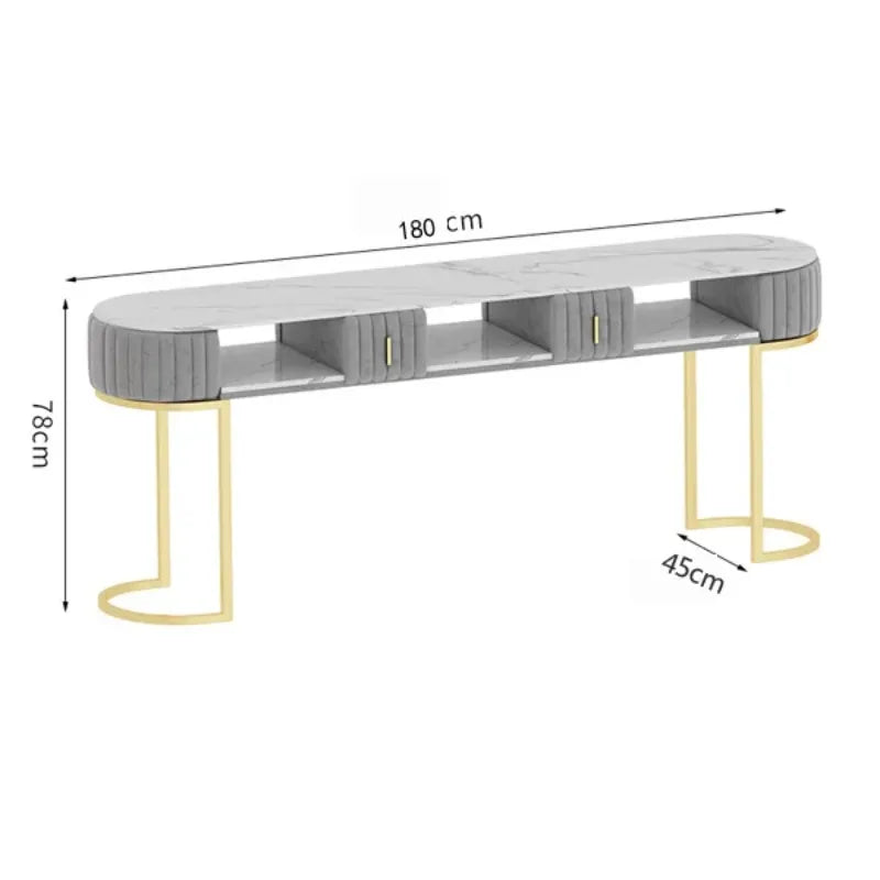 Premium Marble Nail Art Beauty Table and Chair Set Nordic