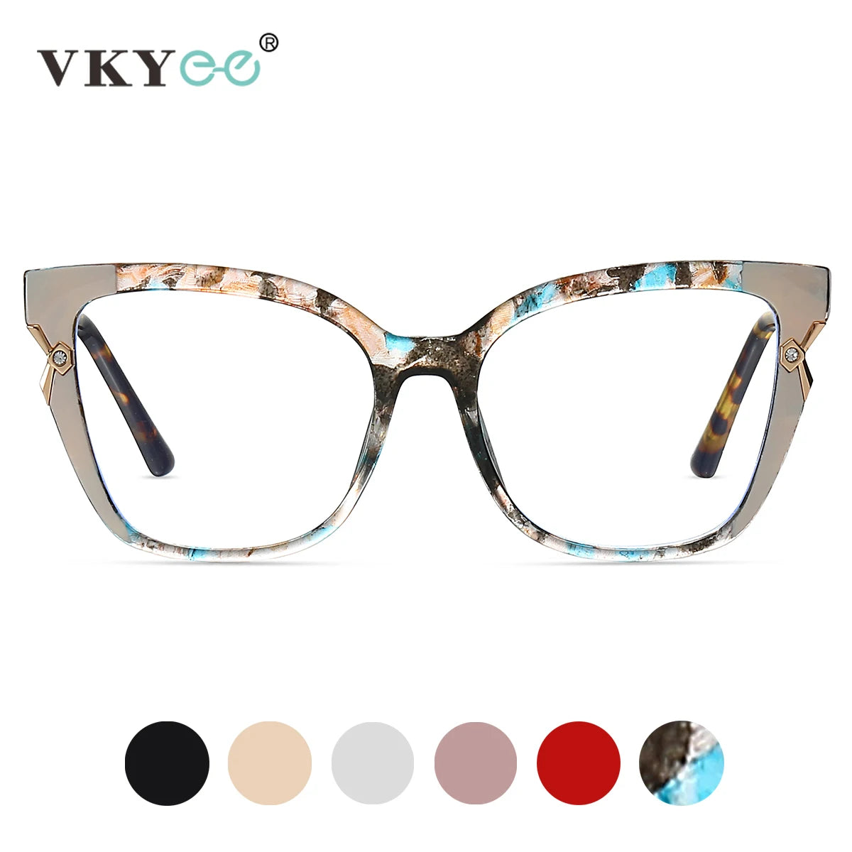 VICKY New Fashion Butterfly Square Frame Personalized Design Blue Light Reading Glasses Can Be Customized Prescription 87312