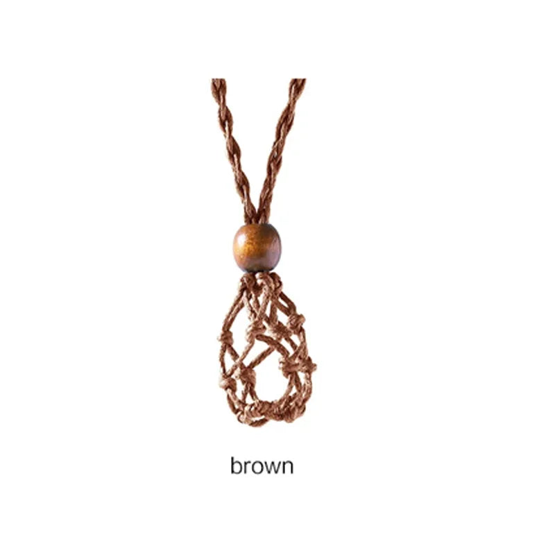 Lucky Stone Storage Rope Bag DIY Necklace Cord Empty Meditation Stone Holder Net Rope Ornament Cord Jewelry Making Accessories