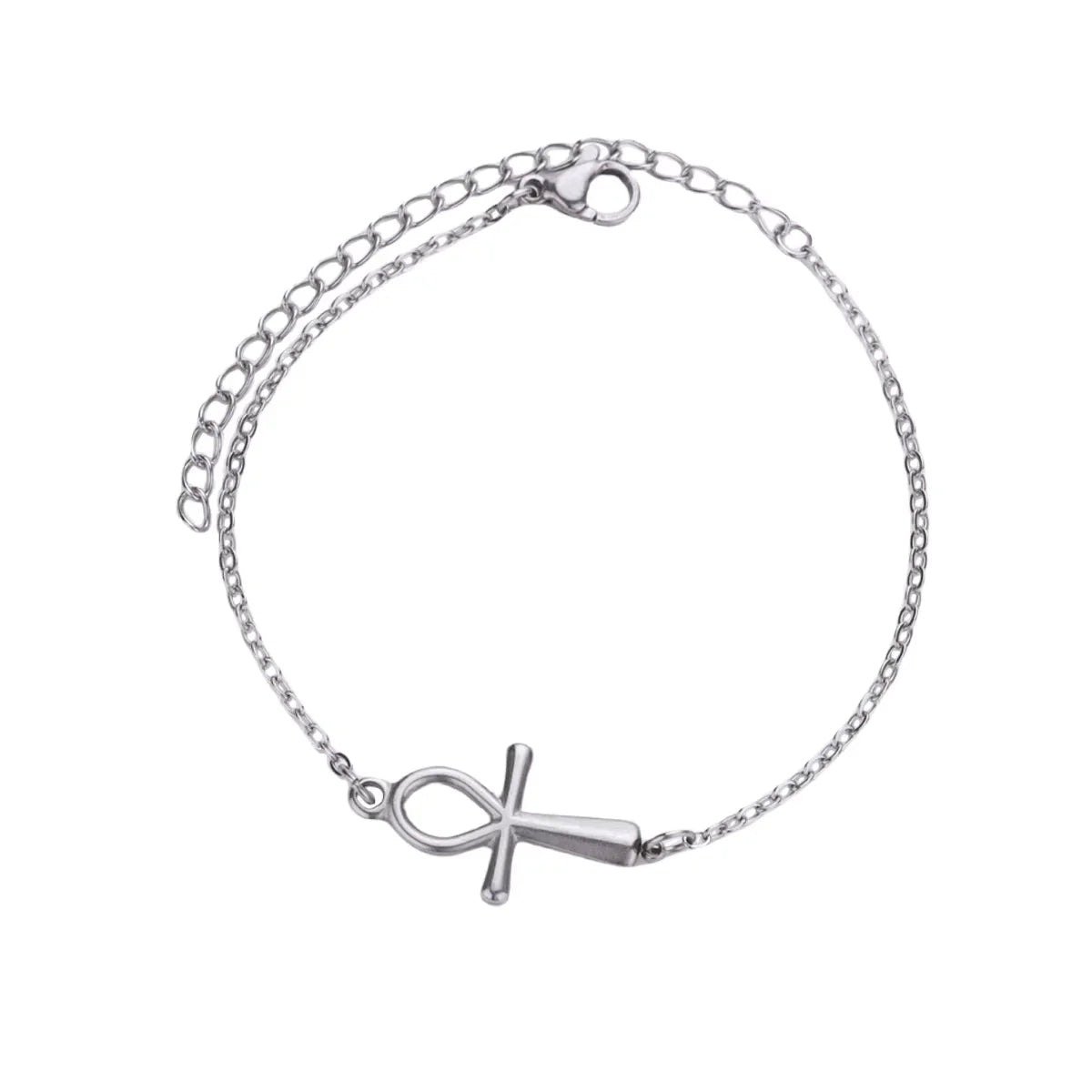 Stainless Steel Ankh Cross Bracelet For Women Men Gold Color Cross Cuff Bangles Vintage Egyptian Religion Jewelry Gifts