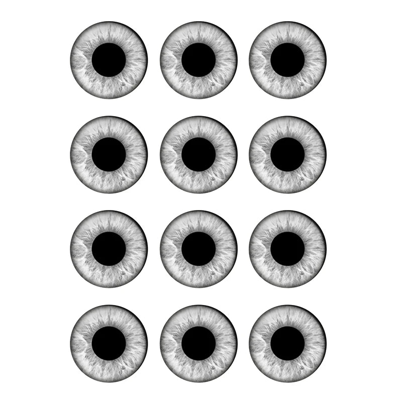 24pcs/bag 14mm Gray Tone Pupil Eyes Chips Suitable for Blythe Doll Glass Cabochons DIY Accessories Bulk Items Wholesale H222