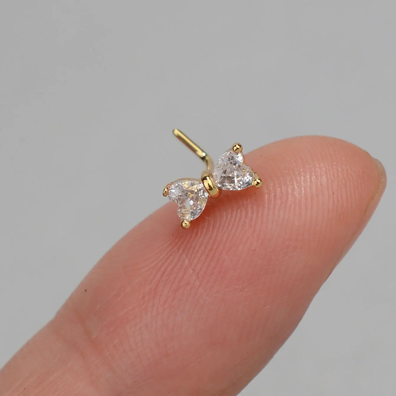 1PC Stainless Steel CZ Nose Ring L Shape Nose Studs Spider Snake Bow Flower Leaf Nostril Nose Piercing Body Jewelry  For Women
