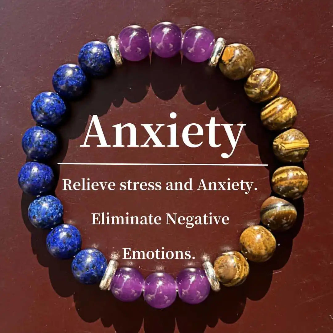 Stone Beads Bracelet Amethyst Tiger Eye Crystal Quartz Agate Gem Beads Bangles Women Reiki Healling Jewelry Gift Mens Bracelet