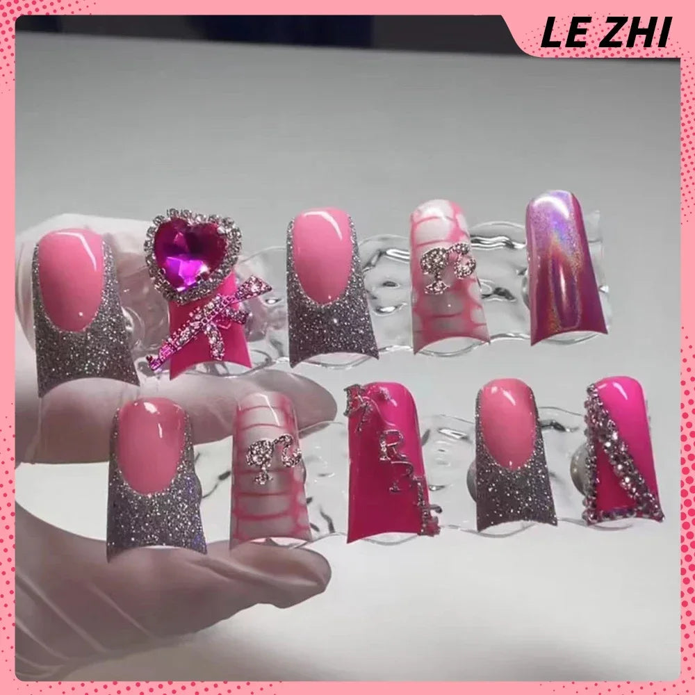 Xxxl Extra Long Quadrate Nail Art Butterfly Angel Diamond Coffin Stiletto False Nails Customizable Nail Party Stickers