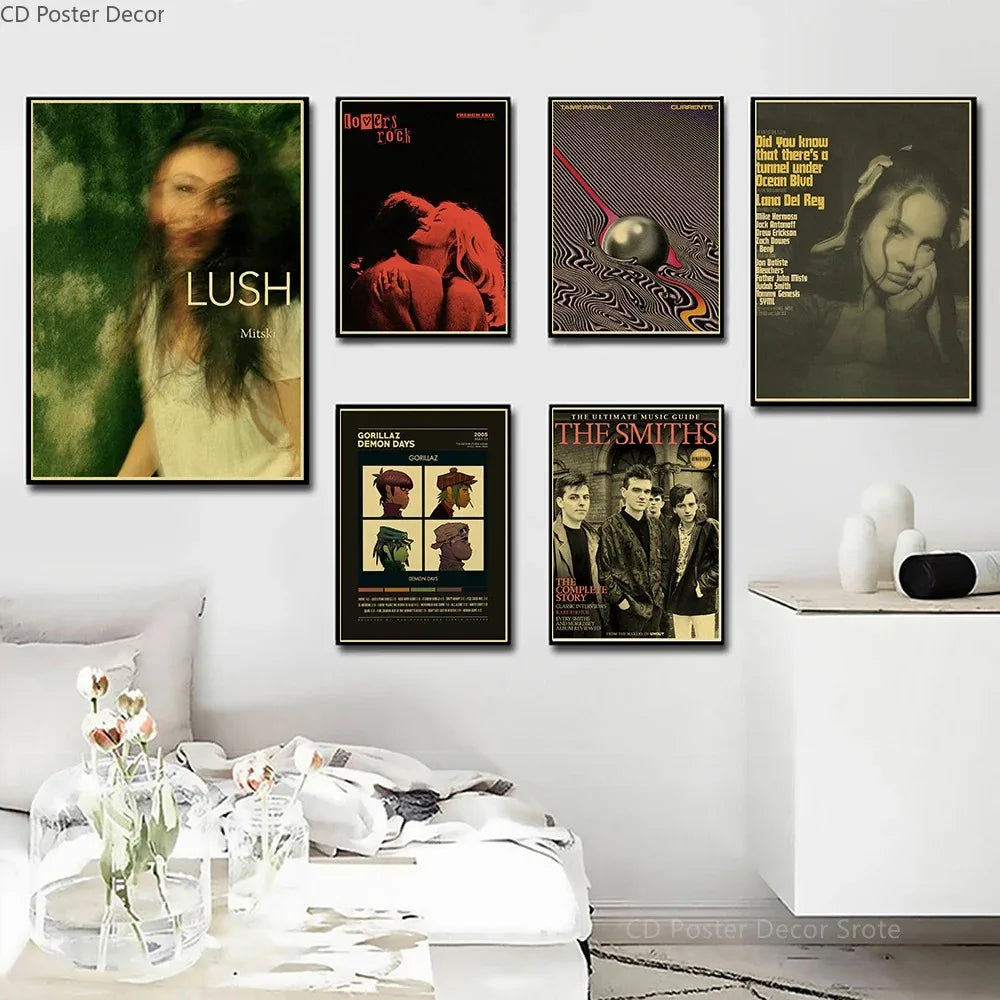 Vintage Music Album Posters Singer Lizzy Grant TV Girl Retro Canvas Painting Room Home Bar Decor