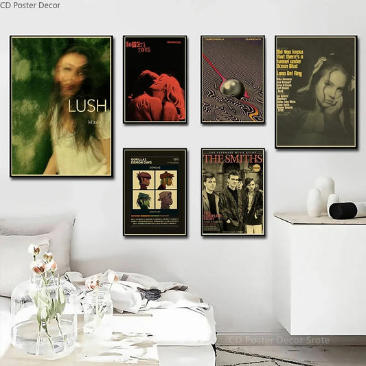 Vintage Music Album Posters Singer Lizzy Grant TV Girl Retro Canvas Painting Room Home Bar Decor