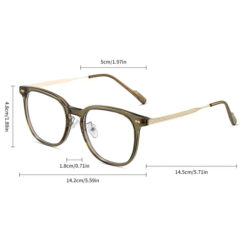 Myopia Glasses Anti Blue Light Metal  Resin -1.0 ~ -6.0 Neutral Style Flat Glasses Computer Glasses