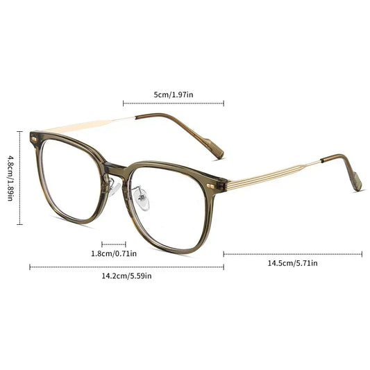 Myopia Glasses Anti Blue Light Metal  Resin -1.0 ~ -6.0 Neutral Style Flat Glasses Computer Glasses