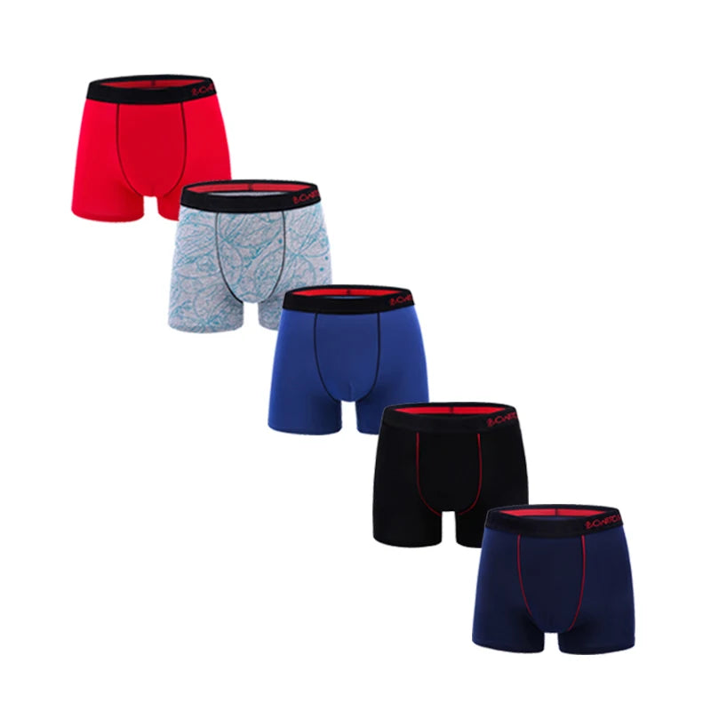 Men's Cotton Boxer Briefs Set (5-Pack)