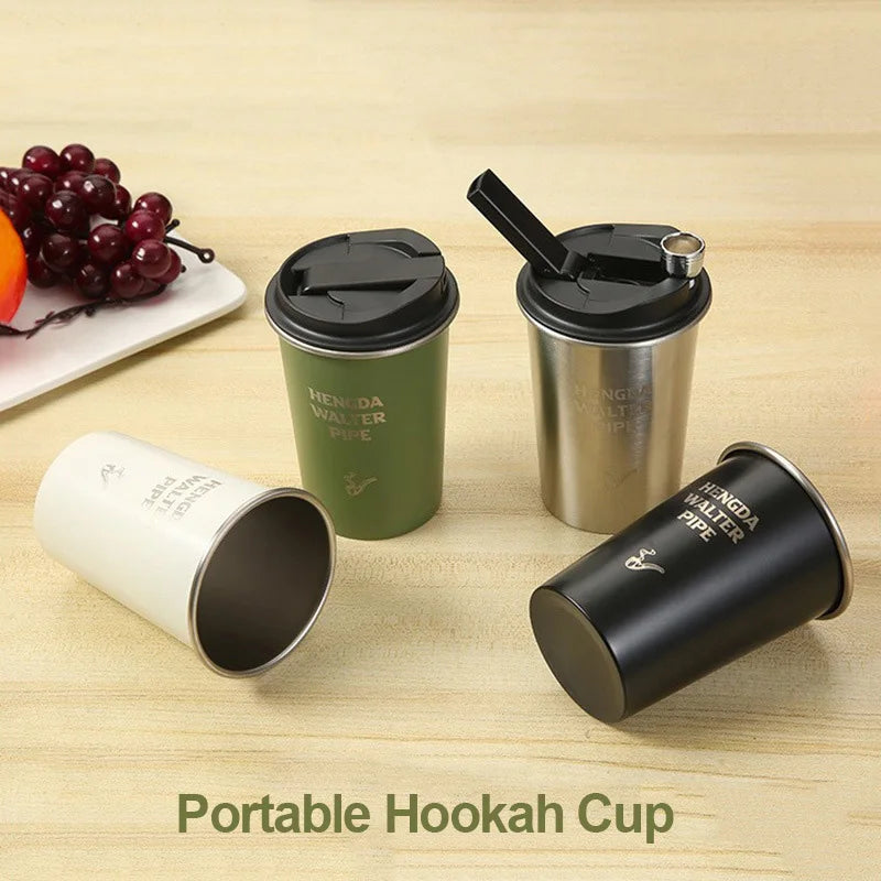 1 Pc Versatile 420 Water Portable Hookah Outdoor Stainless Steel Bottles Sheesha Smoking Tool