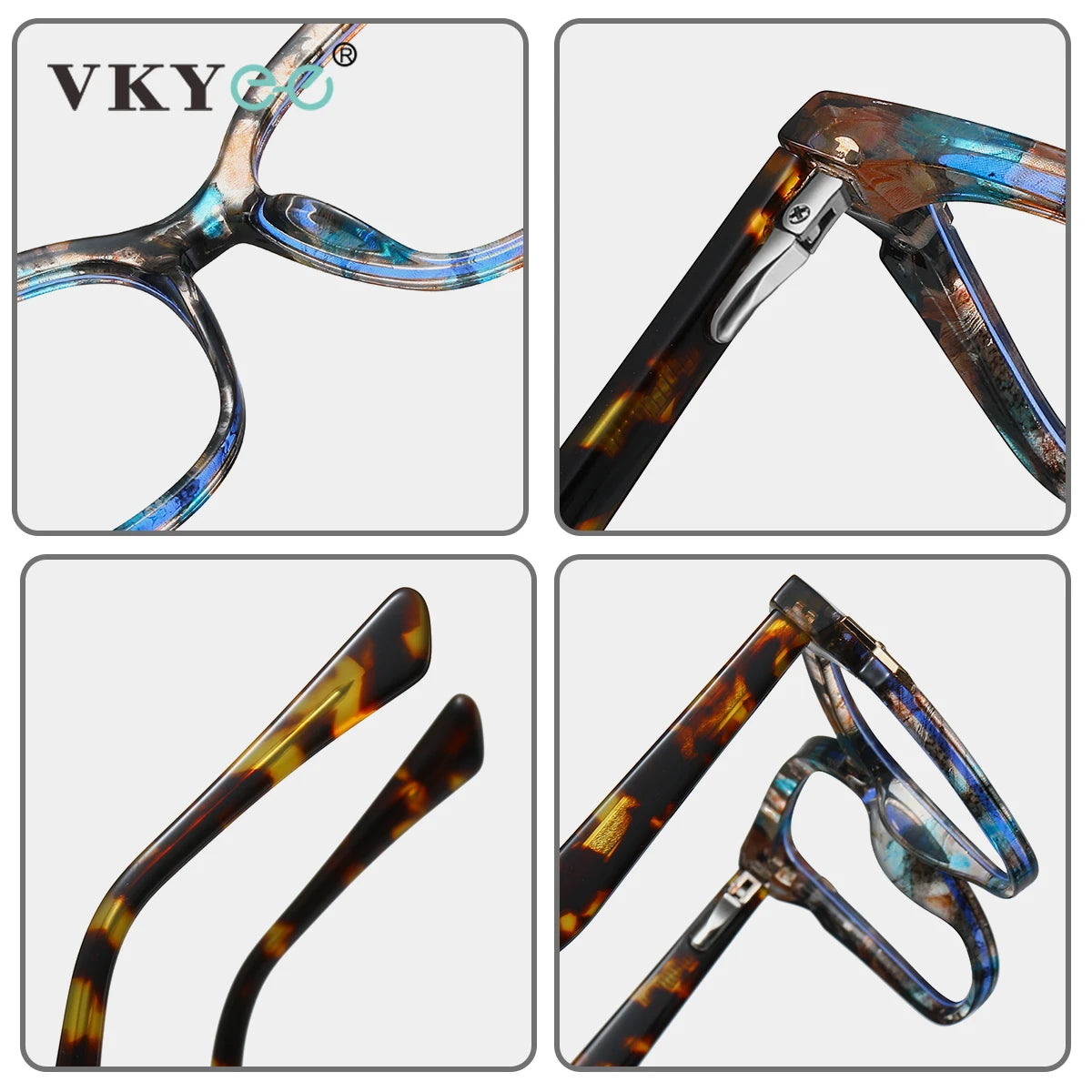 VICKY New Fashion Butterfly Square Frame Personalized Design Blue Light Reading Glasses Can Be Customized Prescription 87312