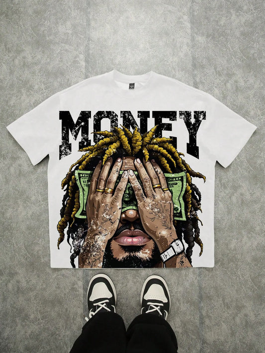 The new men's T-shirt for the summer of 2025 features a casual fashionable soft and breathable 3D letter pattern print