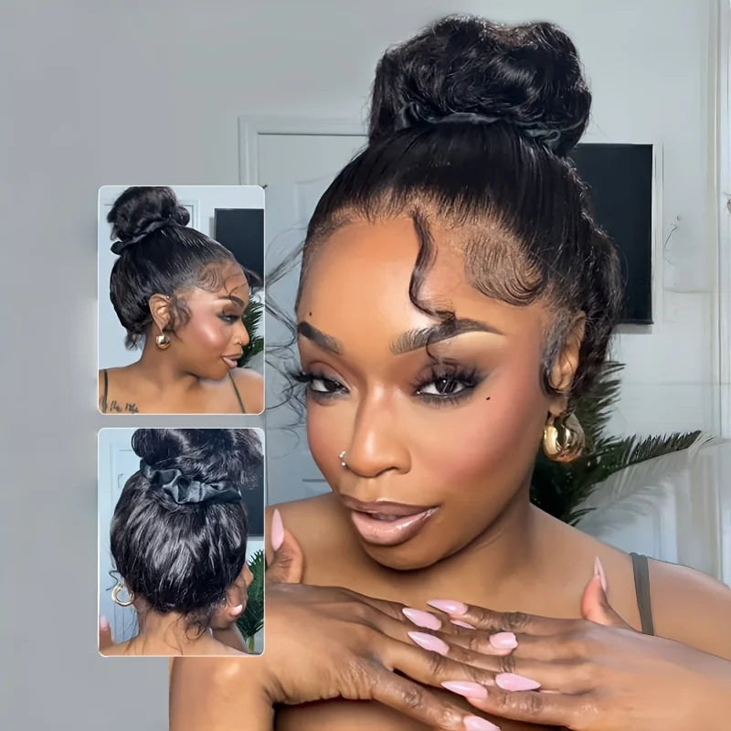 Lafino 250 Density HD Invisi Strap 360 Full Lace Frontal Kinky Curly Wig 40 inch Human Hair Drawstring Snug Water Wig Glueless