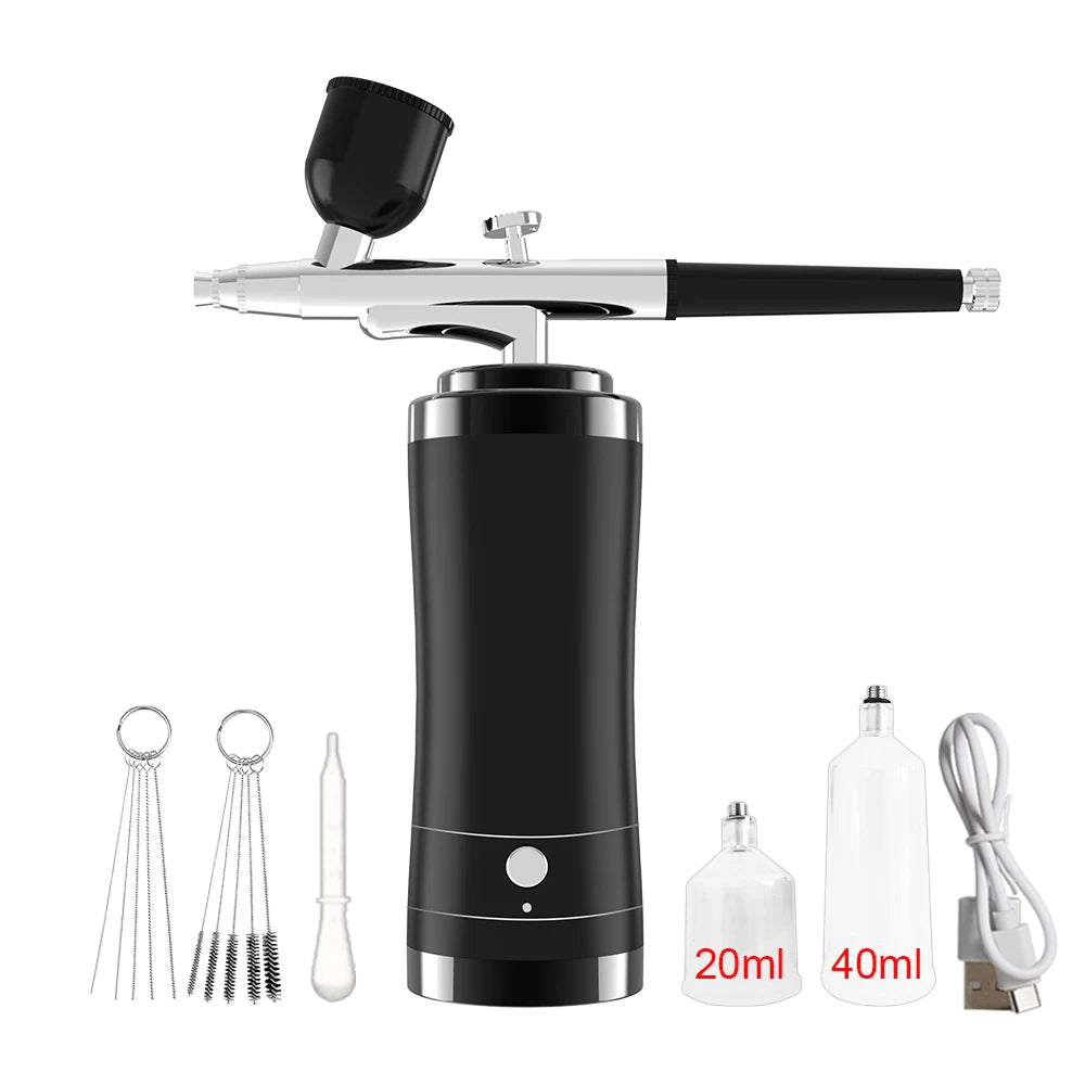Airbrush Nail With Compressor Portable Airbrush Nail Art Compressor For Nails Cake Painting Crafts Air Brush Kit Nails Spray