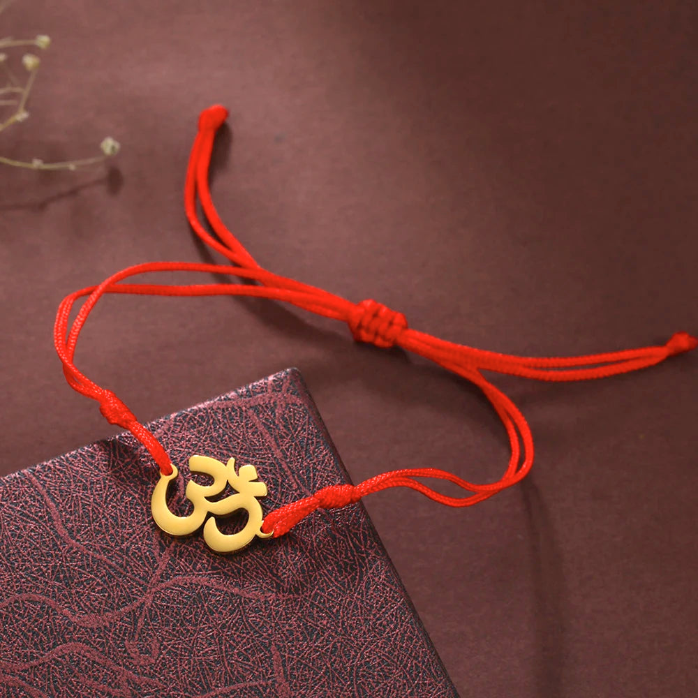 Dawapara Om Ohm Aum Charm Spiritual Pendant Stainless Steel Bracelet Yoga Jewelry Meditation Buddhist Spiritual Amulet