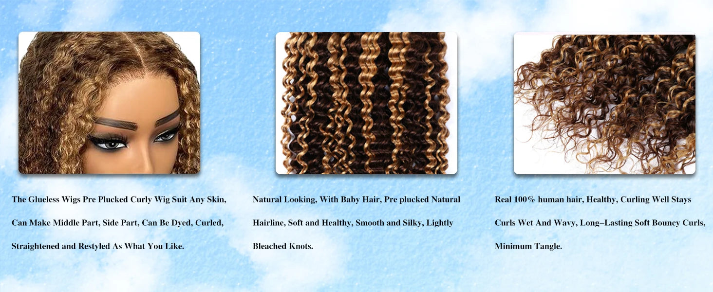250% Density 4/27 Highlight Bob Wig Human Hair Glueless Deep Wave Frontal Wig 5X5 HD Lace Closure Wig Human Hair Short Bob Wig