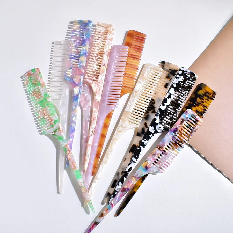 1PC multi-colored acetic acid portable tip tail comb for various hair lengths for travel and home use
