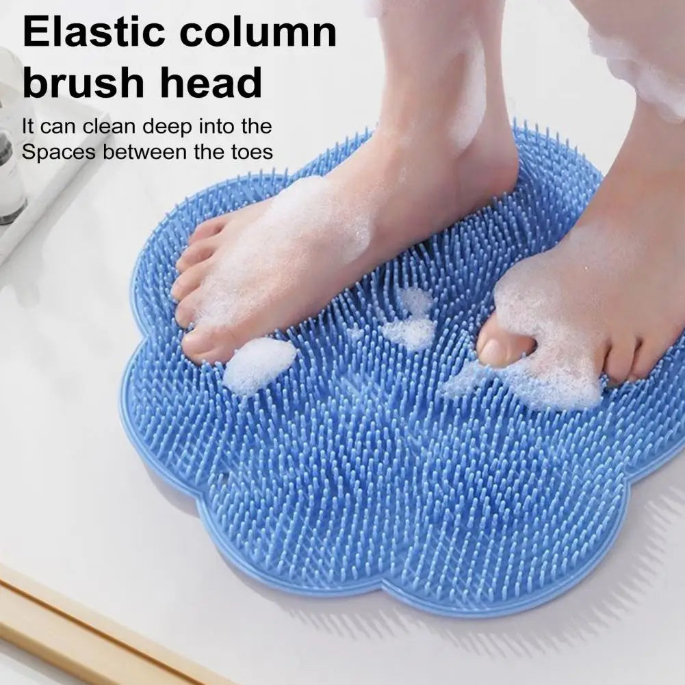 Bathing Foot Mat Home Bathroom Essential 30x30cm Soft Bristles Exfoliation Cleansing Shower Foot Mat with Suction Cup Design