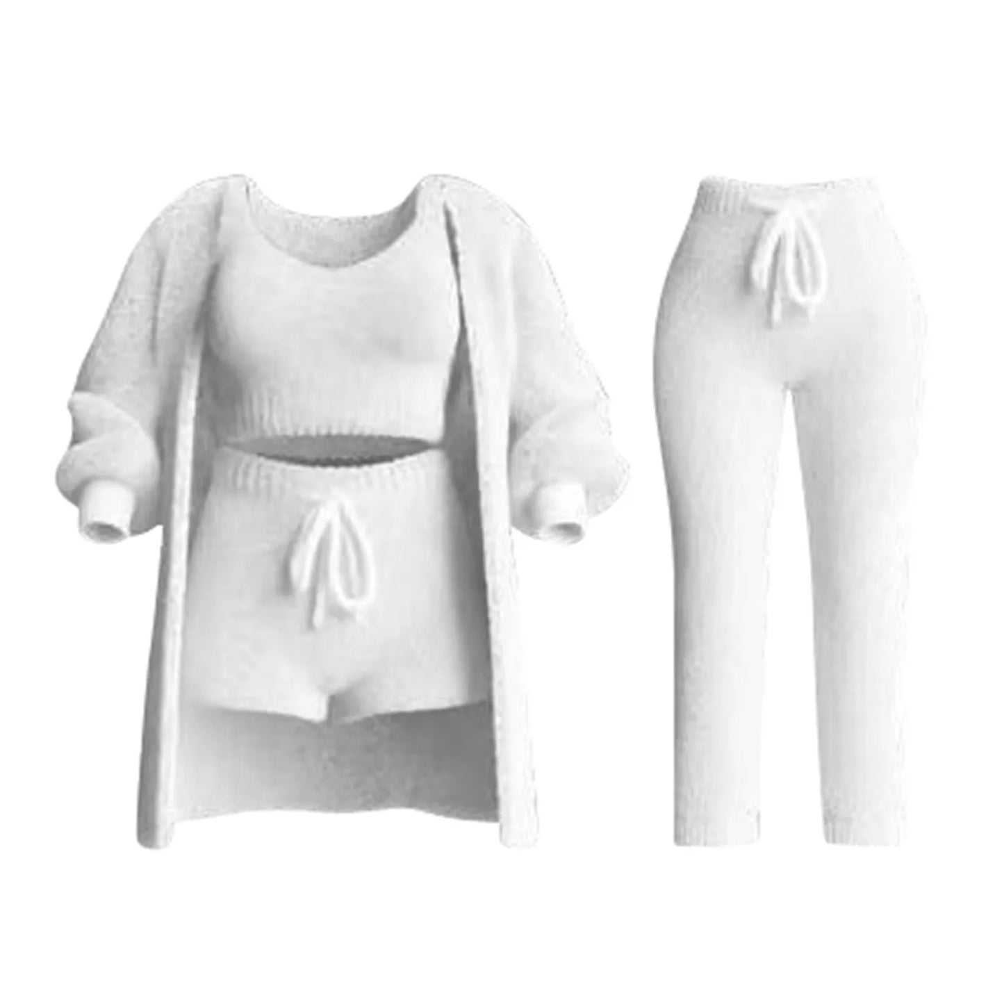 Women Lounge Pants Knitting Fleece Warm Autumn Winter Yoga Pants Butt Lifting Casual Solid Elastic Waist Workout Sweatpants