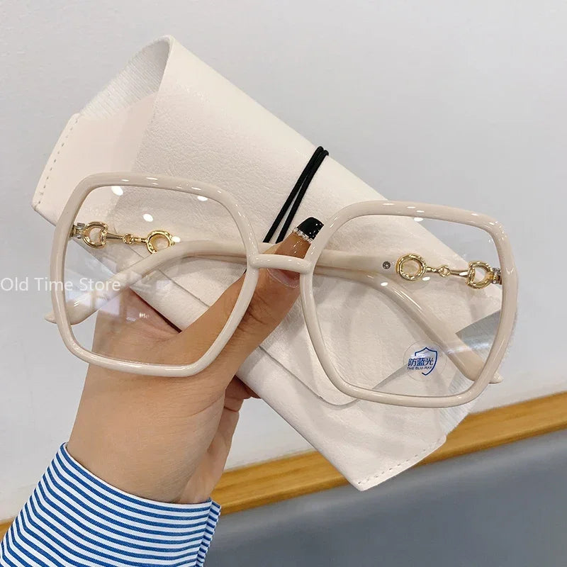 Myopia Glasses for Women and Men New Oversized Square Eyeglasses 0 To-4.0 Lentes Opticos Para Mujer Anti Blue Light Glasses