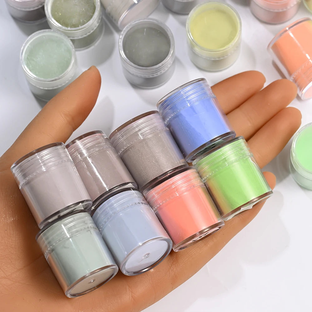 24Pcs/Set Nail Acrylic Powder Multi-Colors Professional Nails Crystal Pigment Dust for Nail Art Extension Carving Dipping Powder