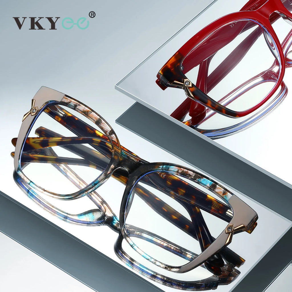 VICKY New Fashion Butterfly Square Frame Personalized Design Blue Light Reading Glasses Can Be Customized Prescription 87312