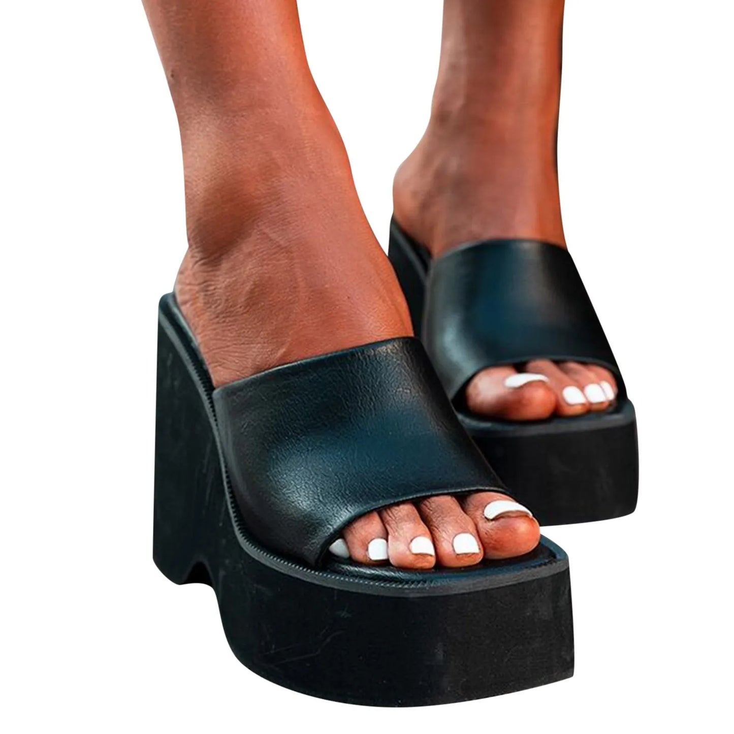 Summer Women Sandals Solid Large Size Platform Wedge Heel High Heel Open Toe Sexy Style Sandalias Mujer Elegant Summer Sandals