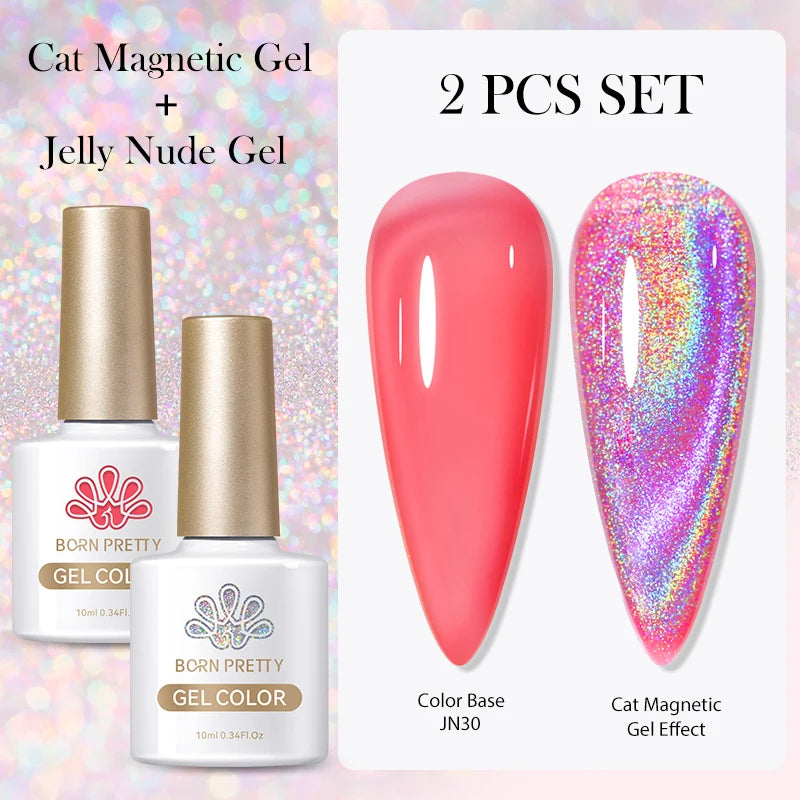 BORN PRETTY 2Pcs Base Gel Super Top Coat Gel Polish Set Black White Color Gel Varnis Semi Permanent Soak Off UV LED Gel for Nail