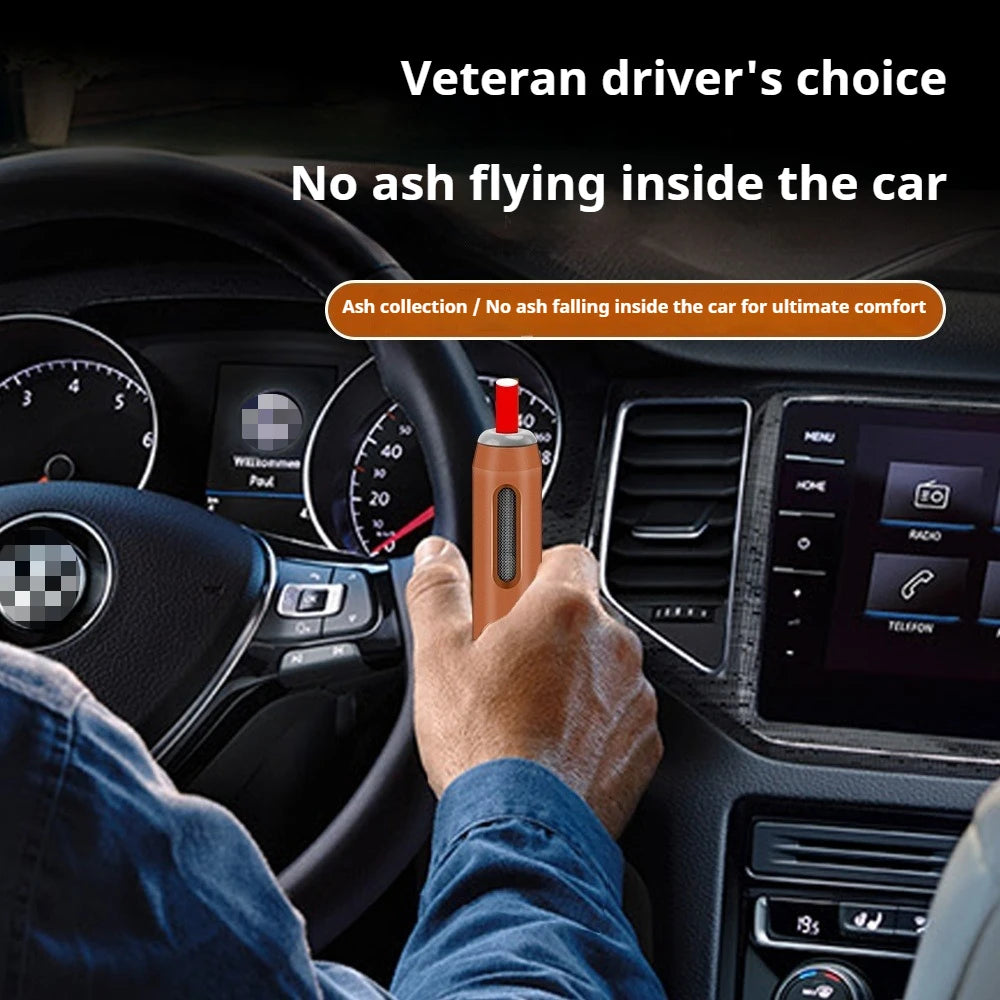 Portable Car Ashtray, No-Fall Ash Control Tool for Vehicles, Lazy Person's Smoking Accessory, Spill-Proof & Easy Clean Design