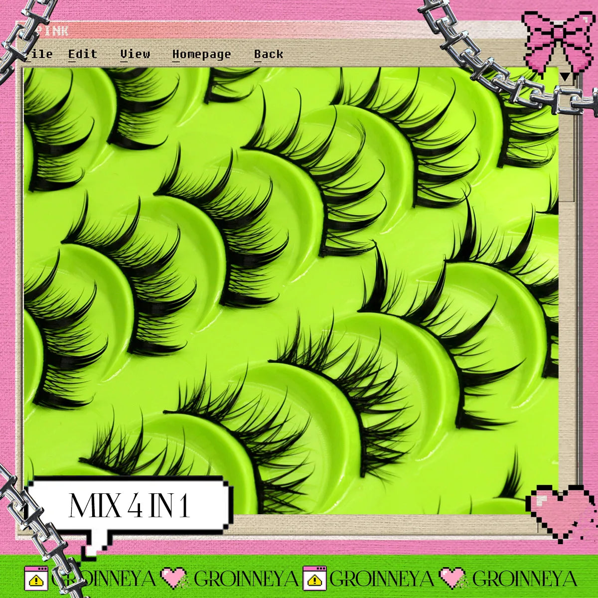 GROINNEYA Manga Lashes Mixed style 5/9/20 Pairs 3D 6D 8D Mink Lashes Natural Eyelashes Soft Cross Wispy False Eyelashes Eyelash