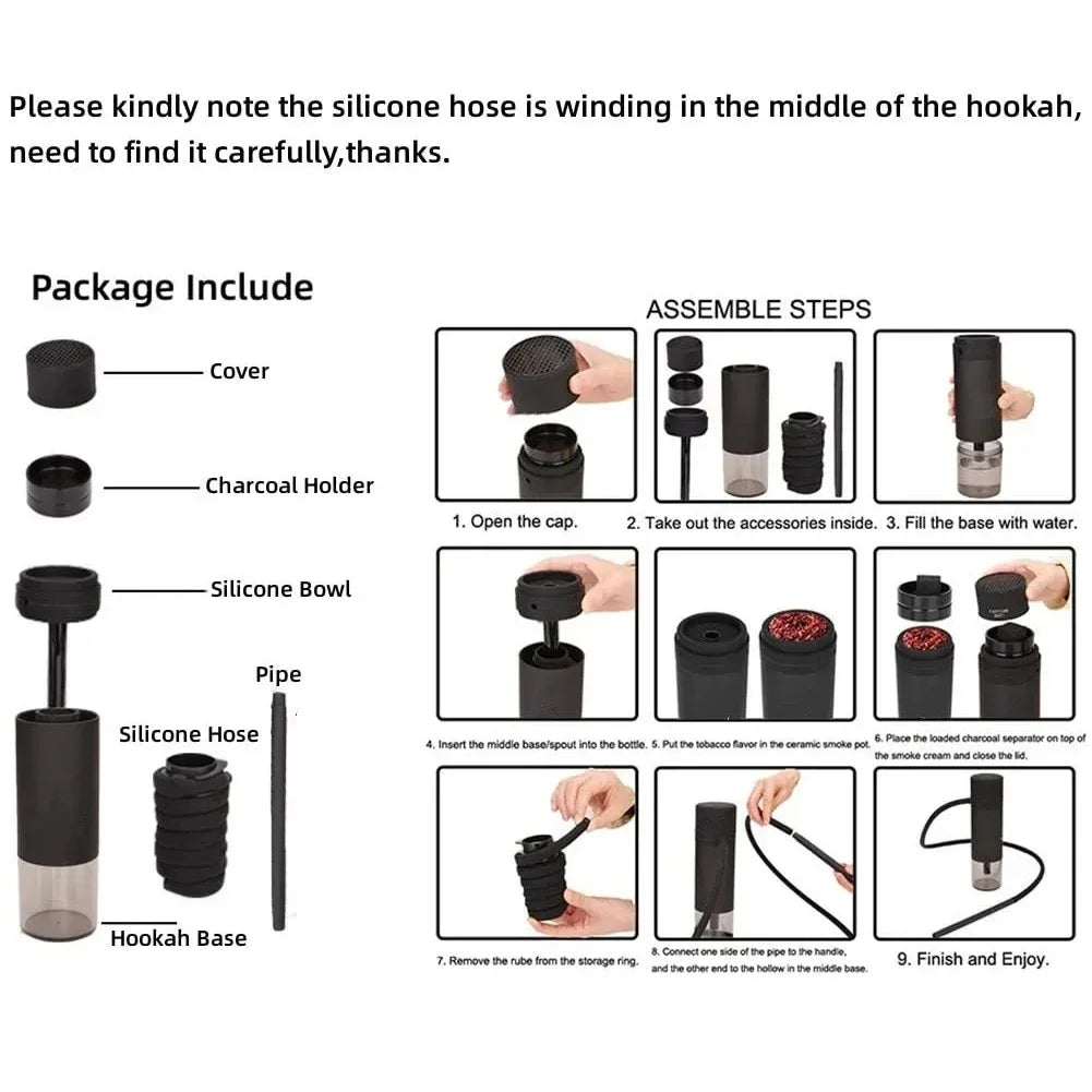 Portable Shisha Hookah Set Arabic Hookah Cup Removable Fashionable  Portable Car Hookah Household  in The Car