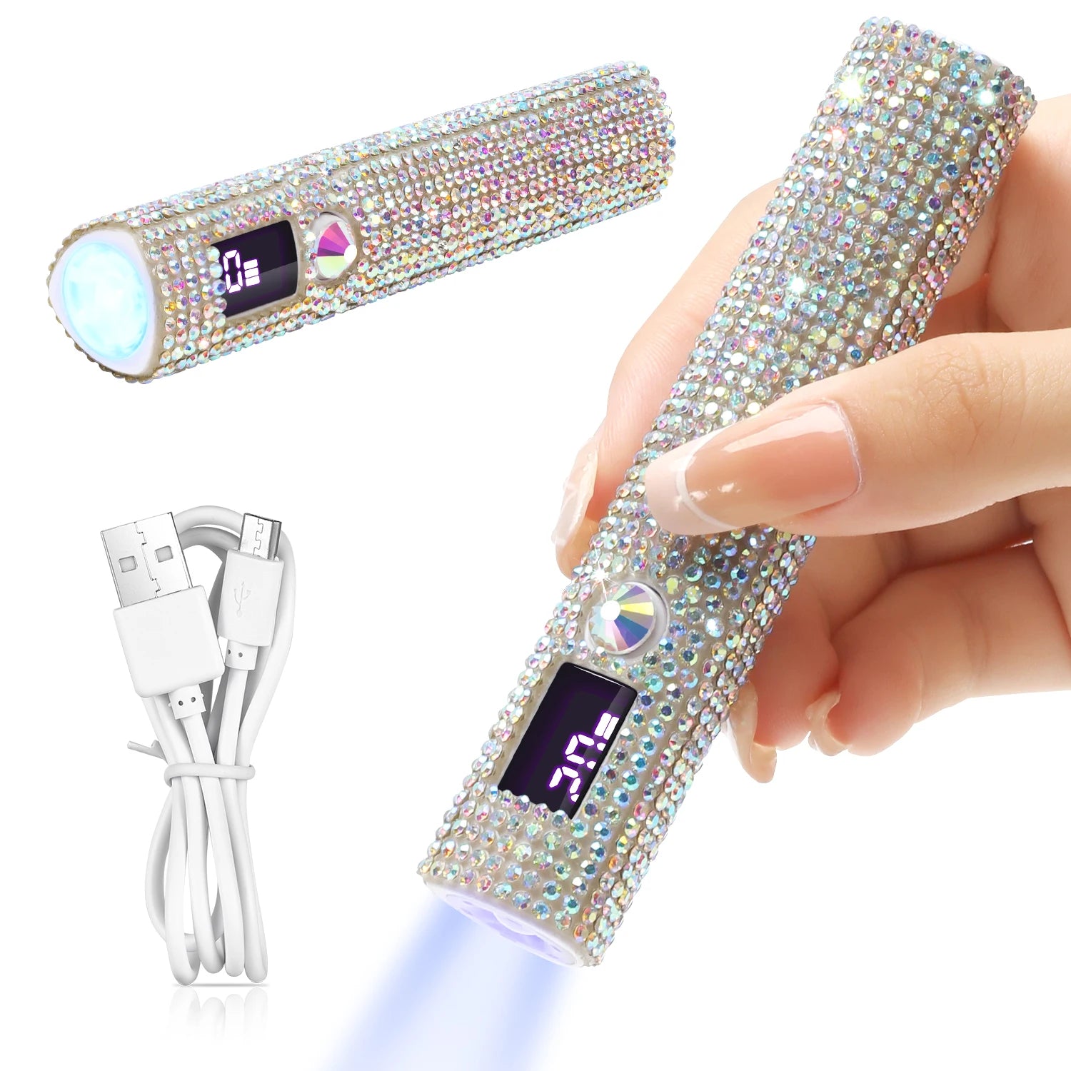 DianaBeauty Handheld Nail Dryer Lamp UV/LED Nail Curing All Gel Polish Nail Art Tool USB Rechargeabl Quick Dry Nail Lamp
