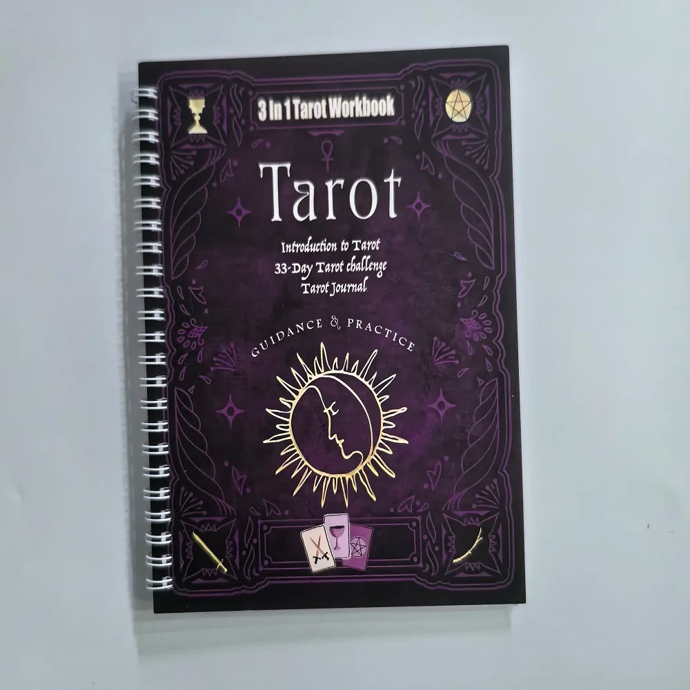 3-in-1 Guided Tarot Workbook For Beginners Introduction To tarot 33-day Tarot Challenge Journal English Book