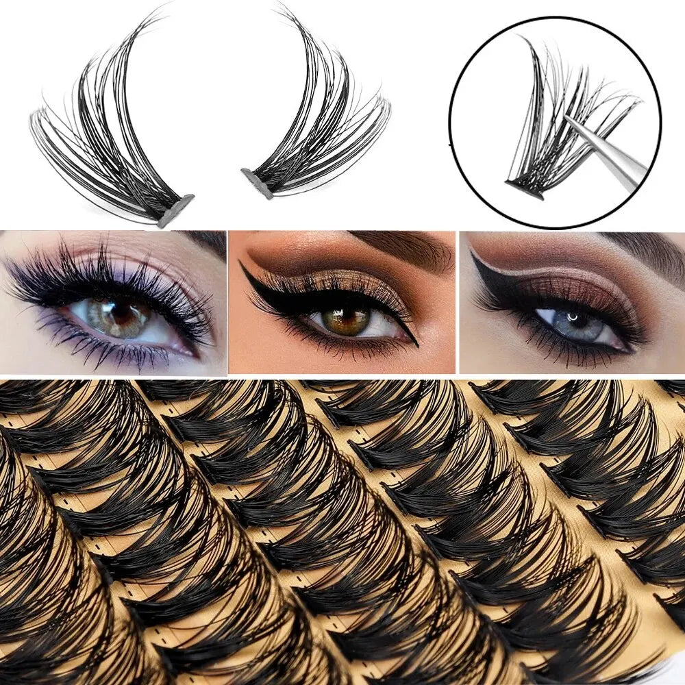200 Clusters 10D 20D 30D 40D 60D 80D Mixed Tray Individual Lashes 3D Russia Premade Volume Lashes Soft Natural Lashes Mink Lash