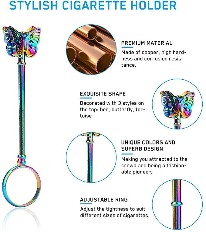 Butterfly Cigarette Holder Ring Rack Finger Clip Smoking Cigarette Clip Rack Hand Ring Cigarette Ring Holder Rack Clip