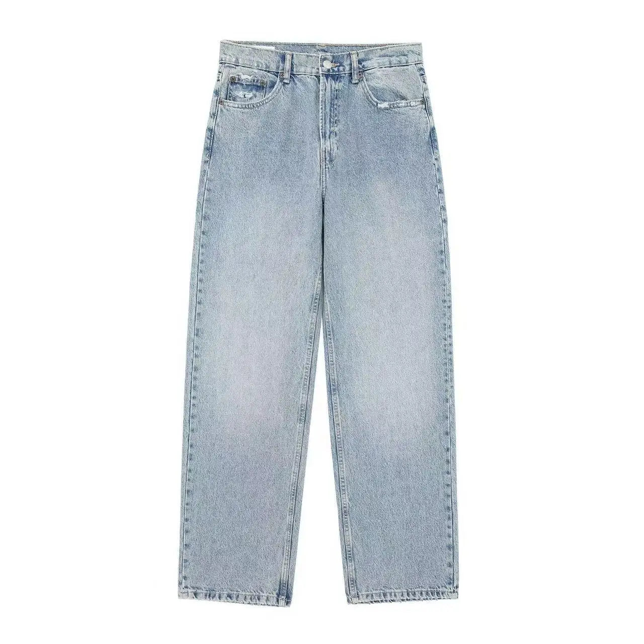 Jeans Women Denim Pant Straight Trousers Wide Leg Long Pants High Waist Y2k Streetwear Casual Mom Jeans Splice Elegant Work
