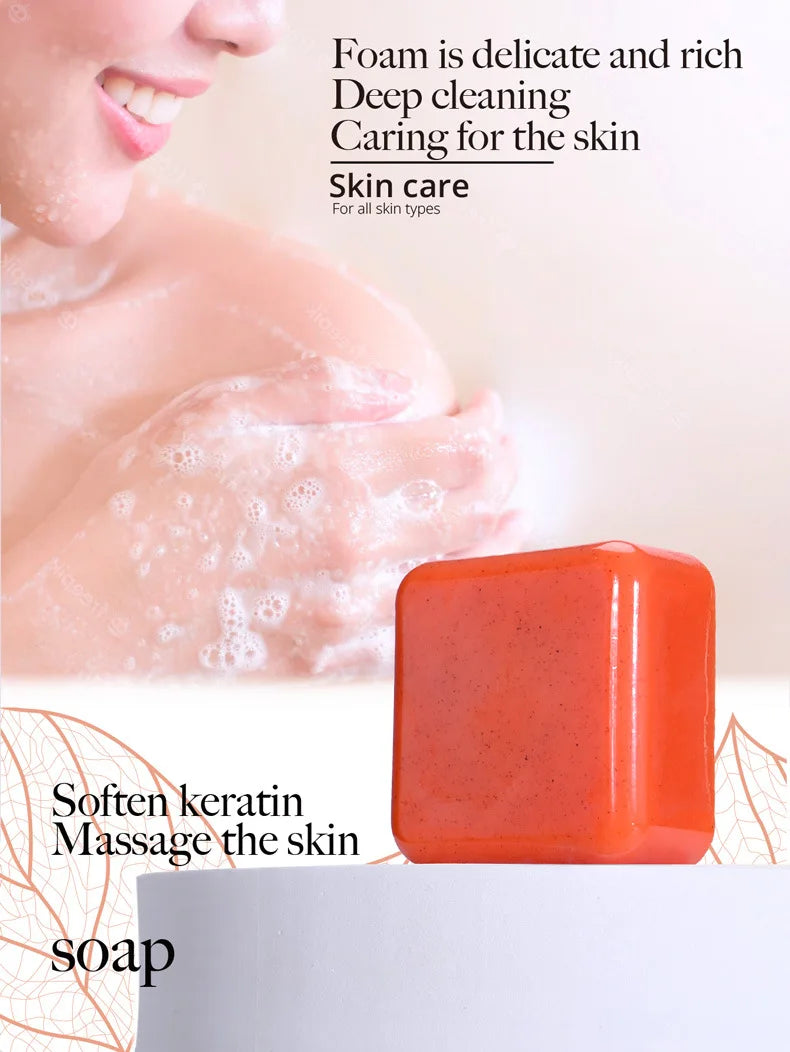 Kojic Acid & Sweet Orange Scrub Soap 70g/140g Glutathione Coconut Milk Cedar Turmeric Brightening Scrub Kojic Acid Scrub Soap