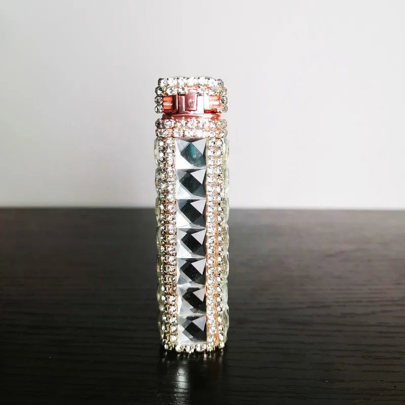 Rhinestone Touch Screen Lighter With Diamond Usb Charging Mute Cigarette Lighter Personality Ladies Lighter Windproof Gadget