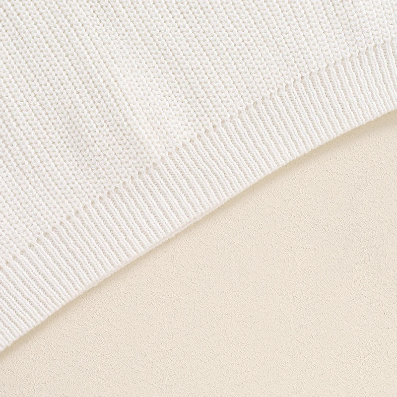 Family Matching Sweaters Mommy and Me Letter Embroidery Round Neck Knitwear Comfortable Warm Tops