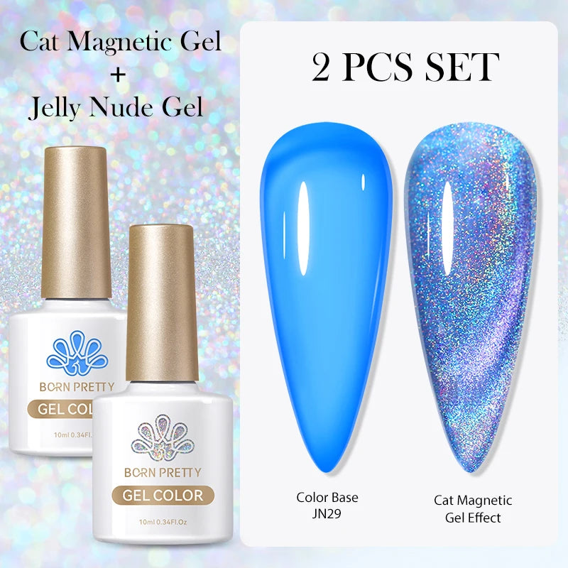 BORN PRETTY 2Pcs Base Gel Super Top Coat Gel Polish Set Black White Color Gel Varnis Semi Permanent Soak Off UV LED Gel for Nail
