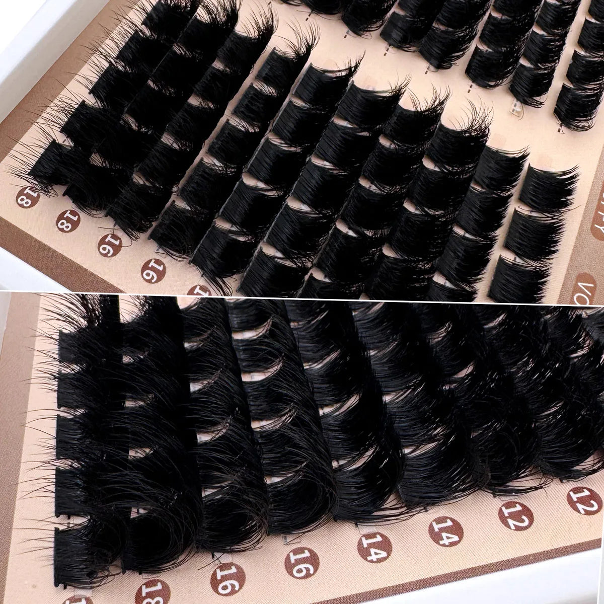 300D-60DLash Clusters With Spikes & Bottom Lashes  Fluffy Volume Manga Natural Spiky Cluster Manga Lash D Curl Individual Lashes