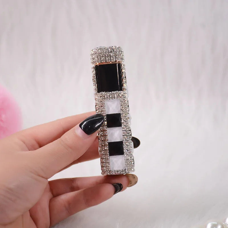 Rhinestone Touch Screen Lighter With Diamond Usb Charging Mute Cigarette Lighter Personality Ladies Lighter Windproof Gadget