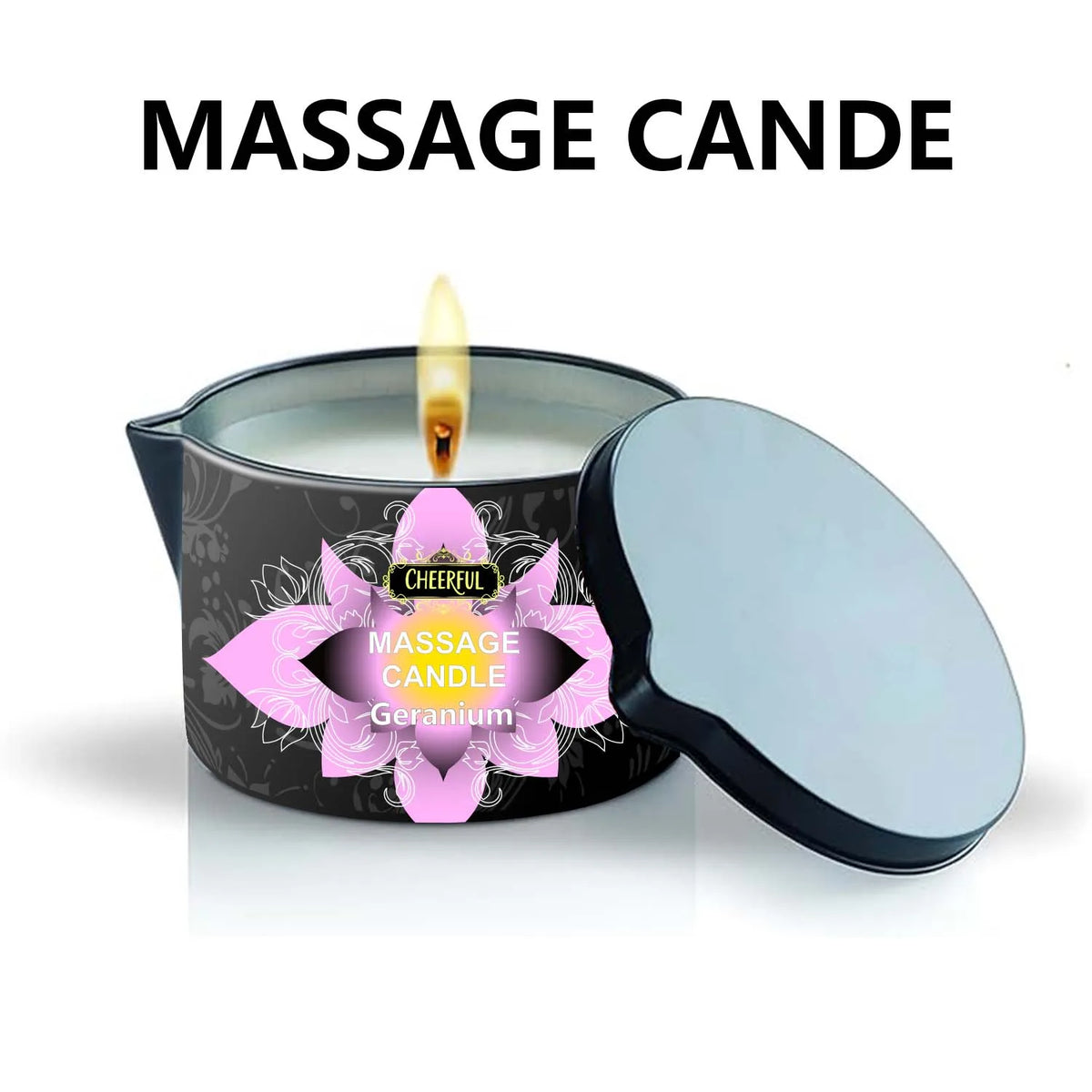 Amber Vanilla Massage Oil Candle, Natural Soy Wax Scented Massage Candle for Body Massage, Aromatherapy Candle for Home Spa Care