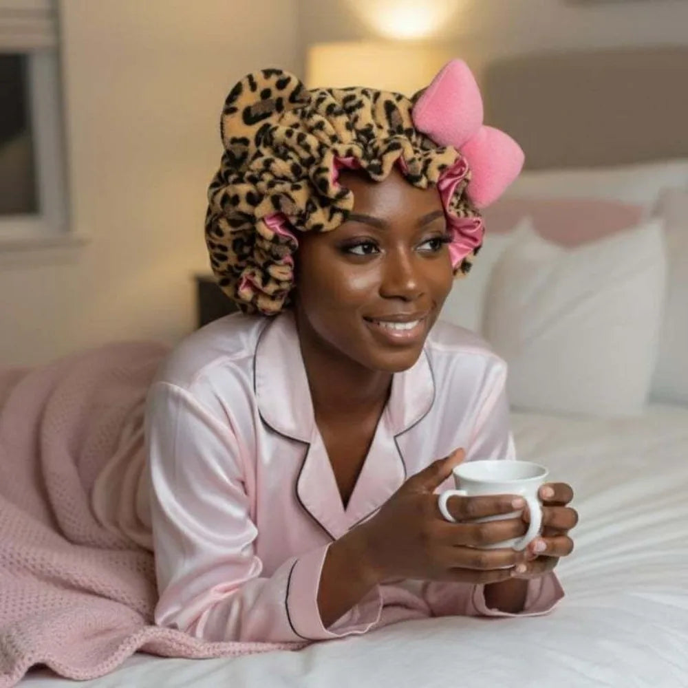 Creative Soft Hair Drying Cap Microfiber Quick-Drying Dry Hair Towel Absorbent Leopard Print Hair Towels Face Wash