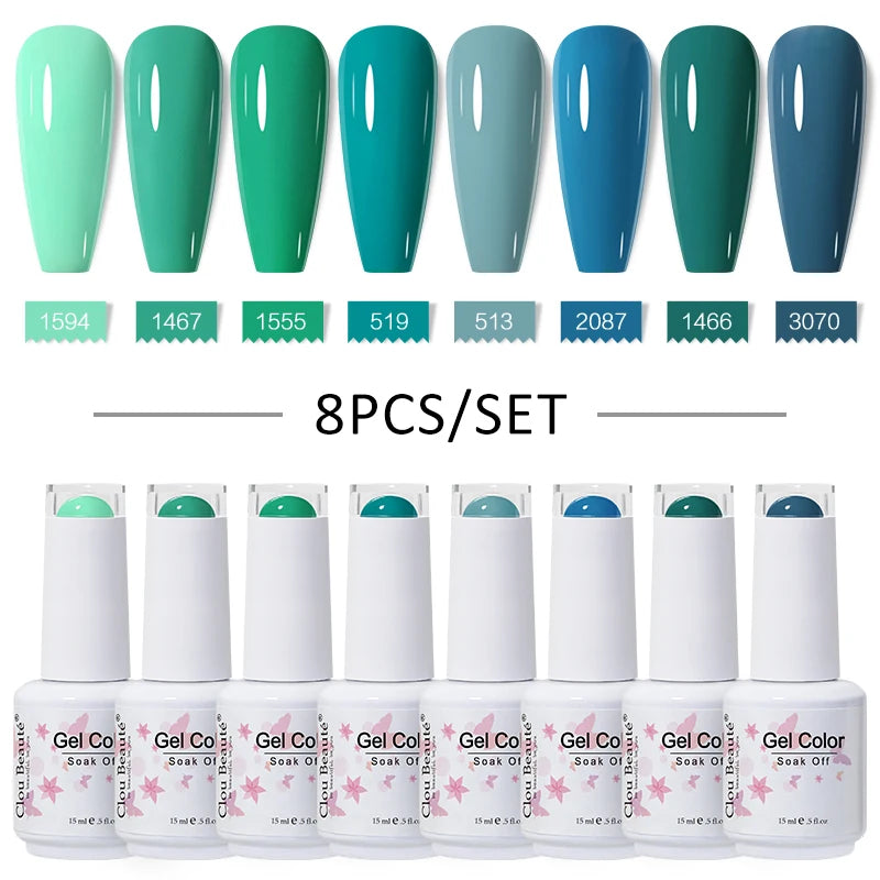 Clou Beaute 6/8pcs 15ml UV Nail Gel Colors Polish Set Summer Pretty Sugar Pink Red Neon Professional Nail Art Manicure Kit Gift
