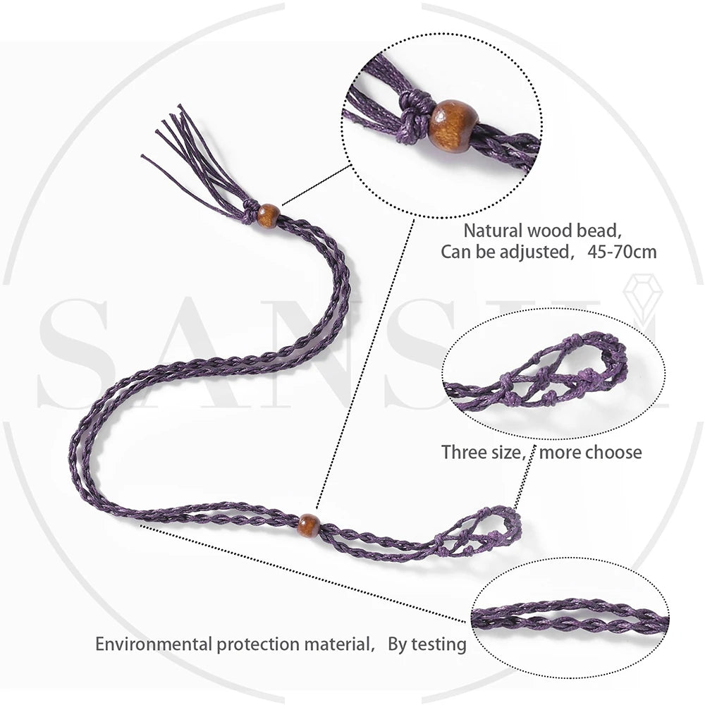 Lucky Stone Storage Rope Bag DIY Necklace Cord Empty Meditation Stone Holder Net Rope Ornament Cord Jewelry Making Accessories