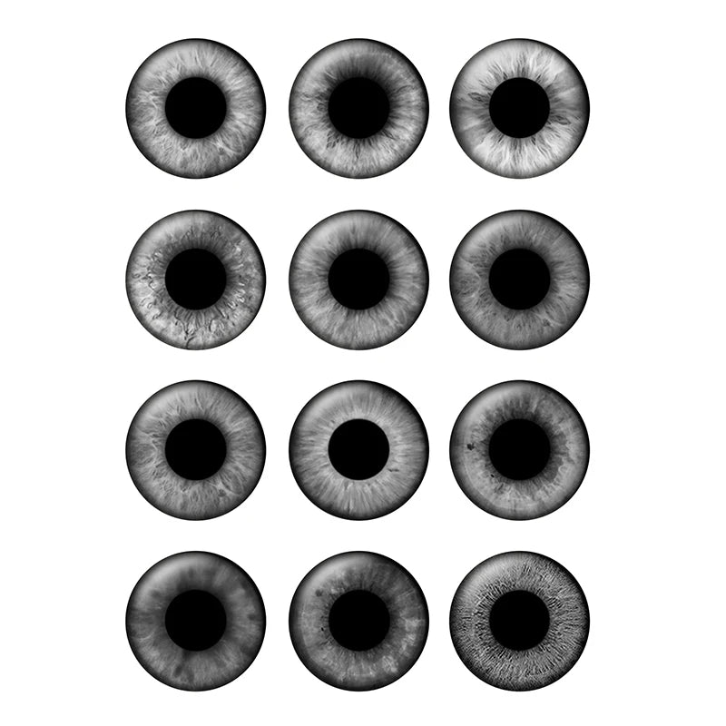 24pcs/bag 14mm Gray Tone Pupil Eyes Chips Suitable for Blythe Doll Glass Cabochons DIY Accessories Bulk Items Wholesale H222